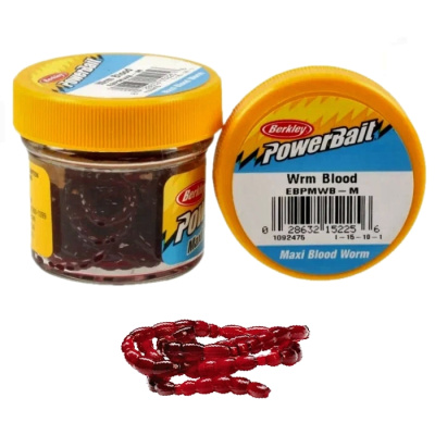 Приманка мягкая мотыль Berkley Powerbait Blood Worm Maxi Blood Red Приманка мягкая мотыль Berkley Powerbait Blood Worm Maxi Blood Red