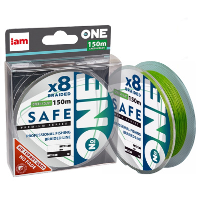 Плетеный шнур №ONE SAFE Х8 150 (green) d0.16 Плетеный шнур №ONE SAFE Х8 150 (green) d0.16