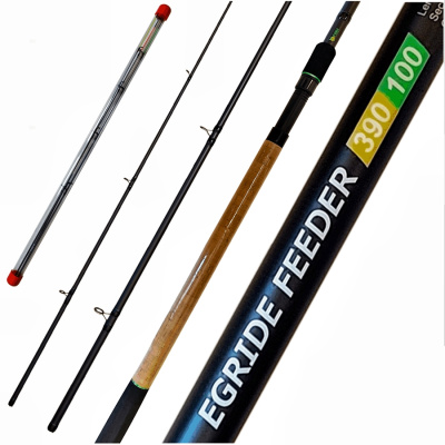 Удилище фидерное "EGRIDE FEEDER" FISH CRYSTAL , тест до 100 г, 3,90 м, 3+3 tips