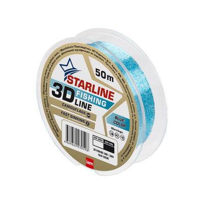 Монофильная леска STARLINE 3D Line Pixel  50m (blue) d0.28 Монофильная леска STARLINE 3D Line Pixel  50m (blue) d0.28