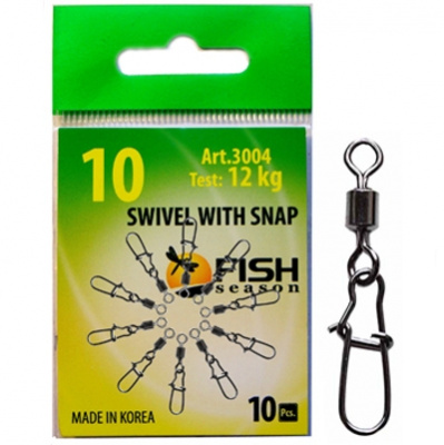 Вертлюжок с застежкой Nice, №7 (18 кг), (упак. 10 шт)