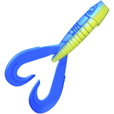 Приманка ZUB-FROGGY 181мм(7,1")-2шт, (цвет 020) синий верх - желтый низ