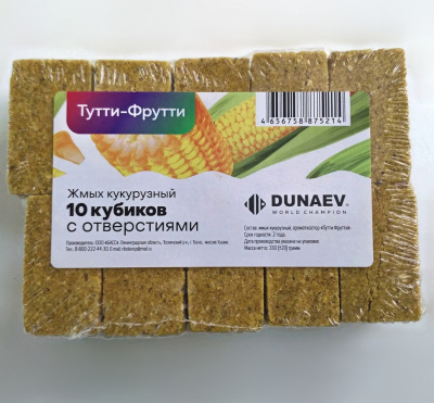 Жмых DUNAEV кукурузный  Тутти фрутти 300г. Жмых DUNAEV кукурузный  Тутти фрутти 300г.