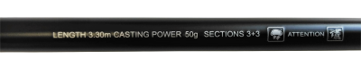 Удилище фидерное "EVER MAGIC FEEDER" FISH CRYSTAL , тест до 50 г, 3.30 м, 3+3 tips