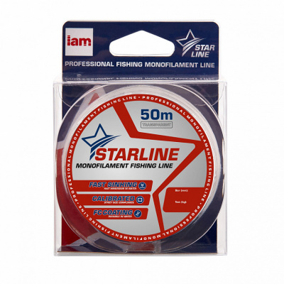 Монофильная леска STARLINE  50m (transparent) d0.165 Монофильная леска STARLINE  50m (transparent) d0.165