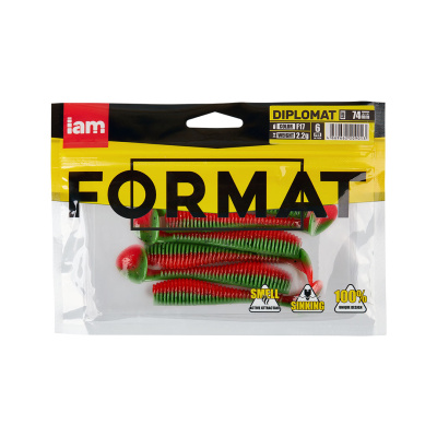Силиконовая приманка FORMAT DIPLOMAT 74mm (6шт.) цвет F17 Силиконовая приманка FORMAT DIPLOMAT 74mm (6шт.) цвет F17