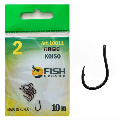 Крючок KOISO-RING №2 с ушком, покрытие BN (10 шт) Крючок KOISO-RING №2 с ушком, покрытие BN (10 шт)