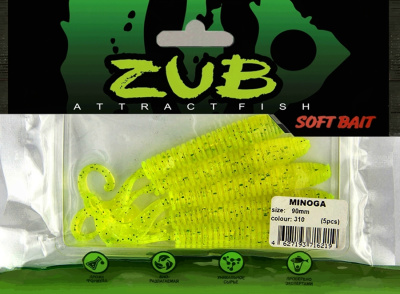 Приманка ZUB-MINOGA  90мм(3,5")-5шт, (цвет 310) желтый с блестками Приманка ZUB-MINOGA  90мм(3,5")-5шт, (цвет 310) желтый с блестками