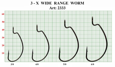 Крючок (офсет) 3-X WIDE RANGE WORM, №6/0, покрытие BN (4 шт) Крючок (офсет) 3-X WIDE RANGE WORM, №6/0, покрытие BN (4 шт)