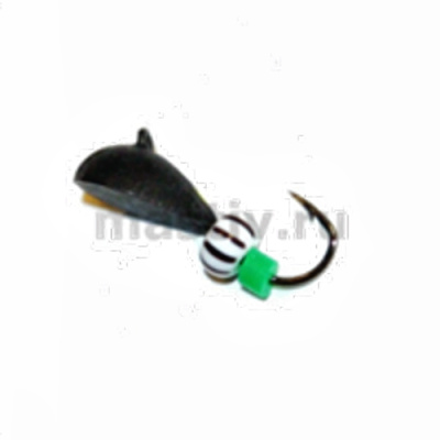 Клоп 6 петля чёрный, бисер, 0,9гр.