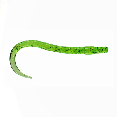Приманка ZUB-WORM  75мм(3")-7шт, (цвет 351) шартрез с блестками Приманка ZUB-WORM  75мм(3")-7шт, (цвет 351) шартрез с блестками
