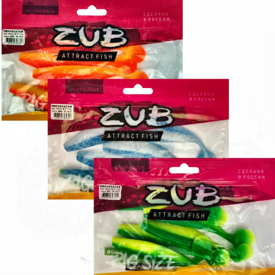 Приманка ZUB-PROVOCATOR 145мм(5,7")-5шт, (цвет 035) красный верх-зеленый низ