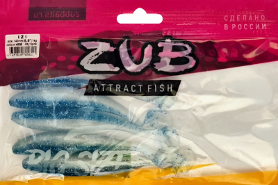 Приманка ZUB-IZI 140мм(5,5")-5шт, (Цвет 406) голубой верх - перламутр низ