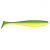 Приманка ZUB-IZI 185мм(7,3")-3шт, (Цвет 407)зеленый верх - желтый низ