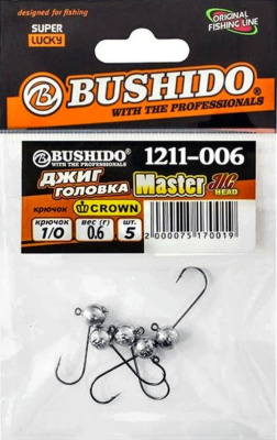 джиг-головка /BUSHIDO/   0,6гр. (кр.№10 CROWN) уп.5шт 1211-006 джиг-головка /BUSHIDO/   0,6гр. (кр.№10 CROWN) уп.5шт 1211-006