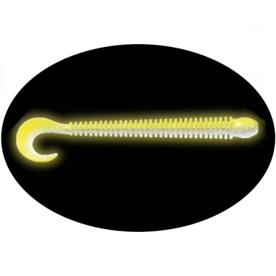 Приманка ZUB-WORM-ZANDER 108мм(4,3")-5шт, (цвет 404) желтый светящийся