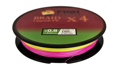 Плетёный шнур из 4-х нитей FISH CRYSTAL , 5-ти цветный, 0.14мм, 150м, 6.3 кг