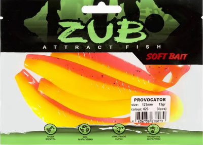 Приманка ZUB-PROVOCATOR 123мм-4шт, (цвет 023) желто-розовый