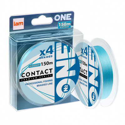 Плетеная леска №ONE CONTACT Х4-150 (blue) 0.5PE Плетеная леска №ONE CONTACT Х4-150 (blue) 0.5PE