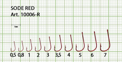 Крючок SODE-RING №3,5 с ушком, покрытие RED (10 шт) Крючок SODE-RING №3,5 с ушком, покрытие RED (10 шт)