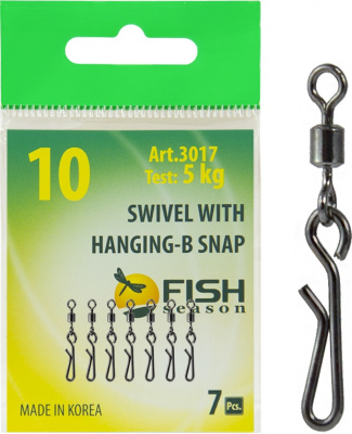 Вертлюжок с быстросъёмной застежкой Hanging-B, №10 (5 кг), (упак. 7 шт)