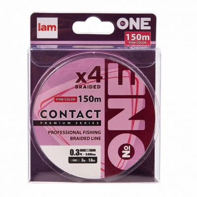 Плетеная леска №ONE CONTACT Х4-150 (pink) 0.4PE Плетеная леска №ONE CONTACT Х4-150 (pink) 0.4PE