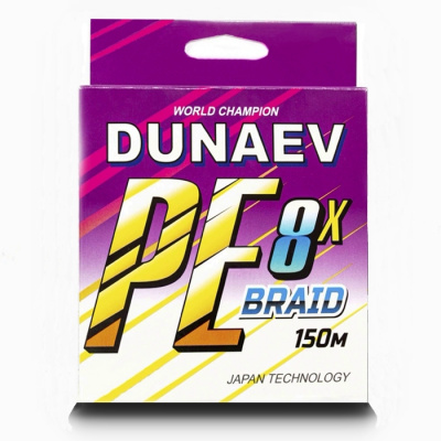 Шнур DUNAEV BRAID PE X8 150м 0,12мм ярко зелёный
