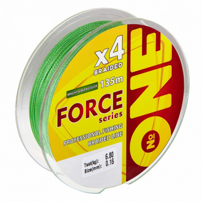 Плетеная леска №ONE FORCE Х4-135 (bright-green) d0.14 Плетеная леска №ONE FORCE Х4-135 (bright-green) d0.14