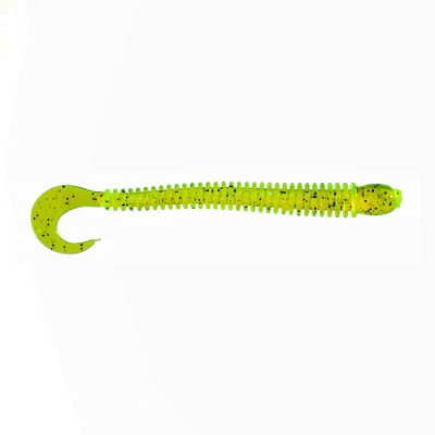 Приманка ZUB-WORM-ZANDER 108мм(4,3")-5шт, (цвет 310) желтый с блестками