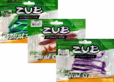 Приманка ZUB-BLEAK  90мм(3,5")-5шт, (цвет 036) фиолетовый верх - натурал низ