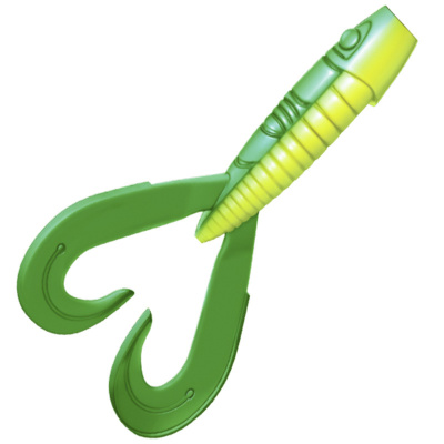 Приманка ZUB-FROGGY 141мм(5,5")-3шт, (цвет 407)зеленый верх - желтый низ