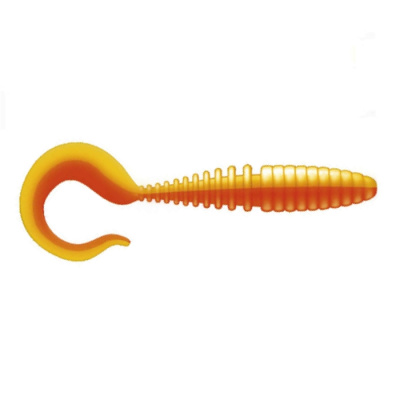 Приманка ZUB-TWIST 100мм(4")-4шт, (Цвет 405) желтый верх - оранжевый низ