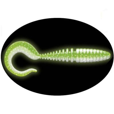 Приманка ZUB-TWIST  75мм(3")-6шт, (цвет 403) зеленый светящийся