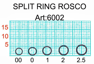 Кольцо заводное ROSCO,  №2,5. 4,67 мм/6,27 мм, BLACK, тест 14 кг. (уп. 12 шт.) Кольцо заводное ROSCO,  №2,5. 4,67 мм/6,27 мм, BLACK, тест 14 кг. (уп. 12 шт.)