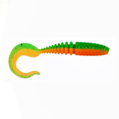 Приманка ZUB-TWIST 150мм(5,9")-4шт, (цвет 022) зеленый верх -оранжевый низ Приманка ZUB-TWIST 150мм(5,9")-4шт, (цвет 022) зеленый верх -оранжевый низ