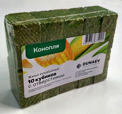 Жмых DUNAEV кукурузный  Конопля 300г. Жмых DUNAEV кукурузный  Конопля 300г.