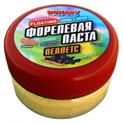 Паста Dunaev 50мл Форель Пеллетс Желтая