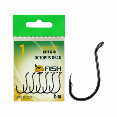 Крючок FS OCTOPUS BEAK № 6 с ушком, покрытие BN (8 шт) Крючок FS OCTOPUS BEAK № 6 с ушком, покрытие BN (8 шт)