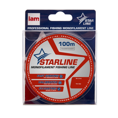 Монофильная леска STARLINE 100m (transparent) d0.234 Монофильная леска STARLINE 100m (transparent) d0.234