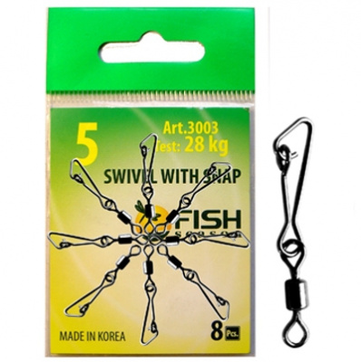 Вертлюжок с застежкой Hooked, №2 (35 кг), (упак. 6 шт) Вертлюжок с застежкой Hooked, №2 (35 кг), (упак. 6 шт)