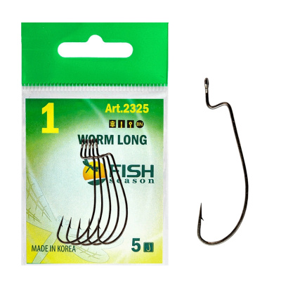 Крючок офсетный FS WORM LONG, №6 (5 шт) Крючок офсетный FS WORM LONG, №6 (5 шт)