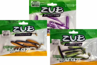 Приманка ZUB-BLEAK  75мм(3")-6шт, (цвет 310) желтый с блестками