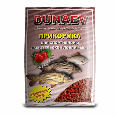 Прикормка "DUNAEV КЛАССИКА" 0.9кг  гранулы Карп Клубника Прикормка "DUNAEV КЛАССИКА" 0.9кг  гранулы Карп Клубника