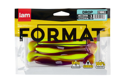 Силиконовая приманка FORMAT DROP 100mm (5шт.) цвет F26 Силиконовая приманка FORMAT DROP 100mm (5шт.) цвет F26