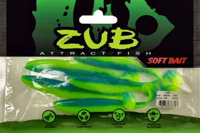 Приманка ZUB-IZI 140мм(5,5")-5шт, (цвет 020) синий верх - желтый низ Приманка ZUB-IZI 140мм(5,5")-5шт, (цвет 020) синий верх - желтый низ