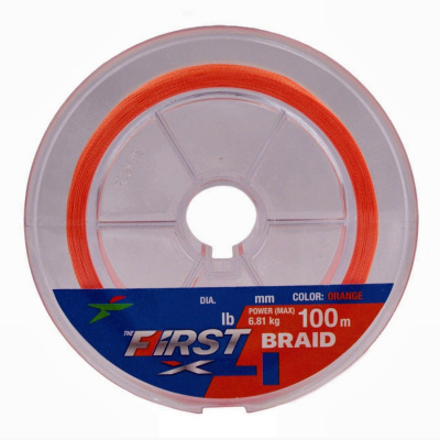 Шнур плетеный Intech First Braid X4 Orange 100m (#0.8 / 0.148mm (12lb / 5.45kg)) Шнур плетеный Intech First Braid X4 Orange 100m (#0.8 / 0.148mm (12lb / 5.45kg))