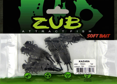 Приманка ZUB-KAZARA 50мм(2")-10шт, (цвет 701) черный Приманка ZUB-KAZARA 50мм(2")-10шт, (цвет 701) черный