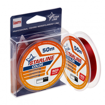 Монофильная леска STARLINE  50m (red) d0.181 Монофильная леска STARLINE  50m (red) d0.181