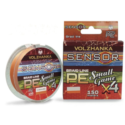Леска плетеная "Sensor Small Game X4" 150м/0.09мм 8Lb цв. оранжевый Леска плетеная "Sensor Small Game X4" 150м/0.09мм 8Lb цв. оранжевый
