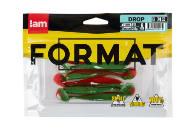 Силиконовая приманка FORMAT DROP  74mm (6шт.) цвет F17n Силиконовая приманка FORMAT DROP  74mm (6шт.) цвет F17n